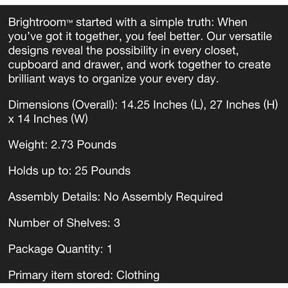 NEW Hanging Closet Storage Organizer – 3 Tiered Gray Hanging Shelf (*PRICE FIRM) - Picture 8 of 9